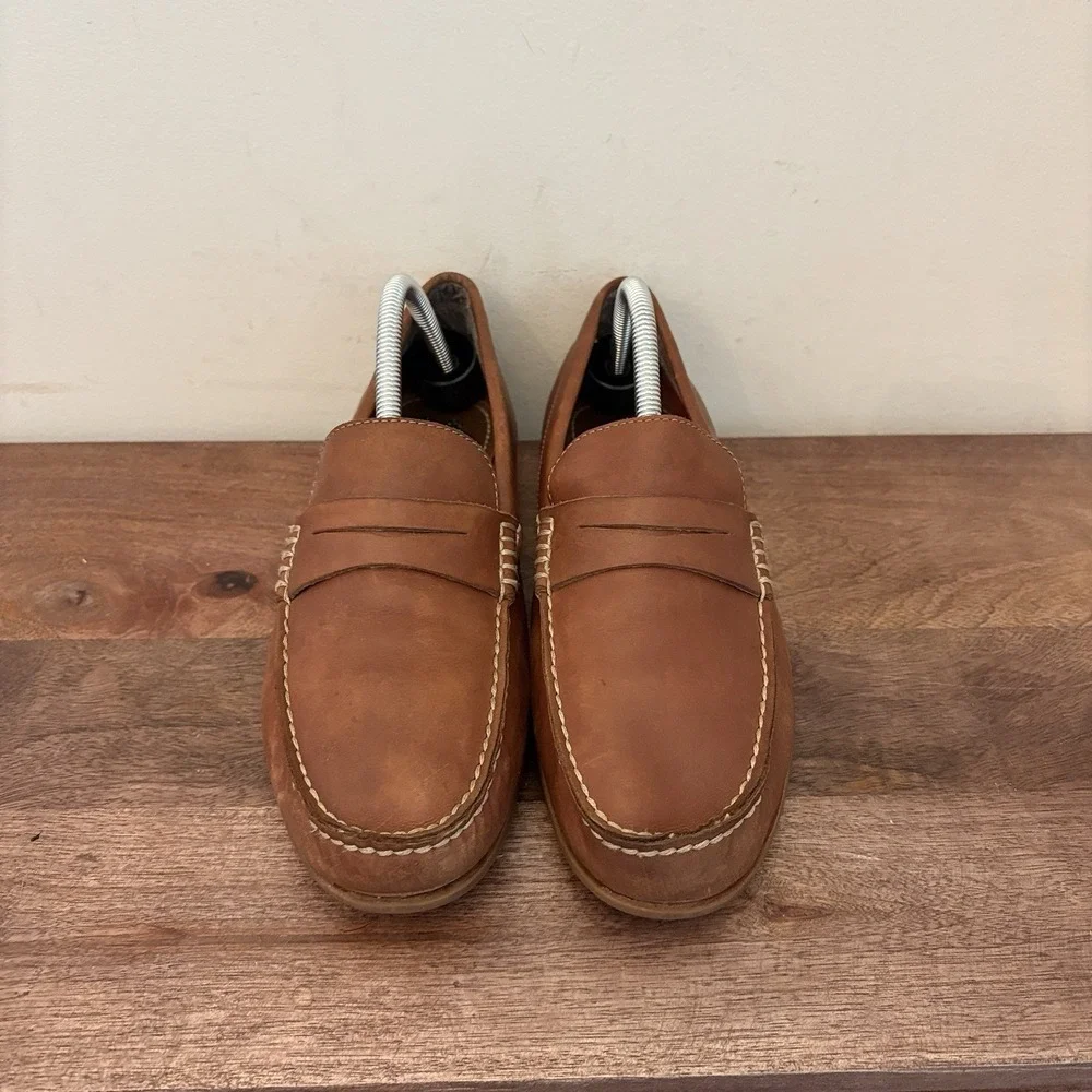 Florsheim Throttle Moc Penny Loafer Driving Shoes Slip On Brown Leather Mens 8‎